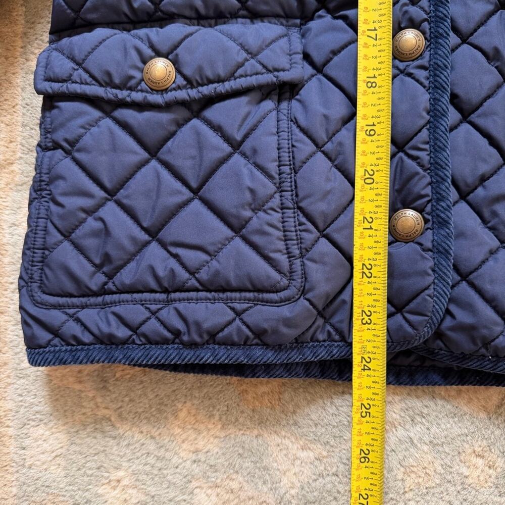 Polo Ralph Lauren Quilted Barn Jacket Girls Size Large (12/14) Navy Blue - Picture 8 of 14